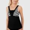 Amoena Prothesen-Tankini-Oberteil Faro -Unterwäsche Verkäufe 2024 Amoena Tankini Top Faro 71623 schwarz weiss 01a 1280x1280
